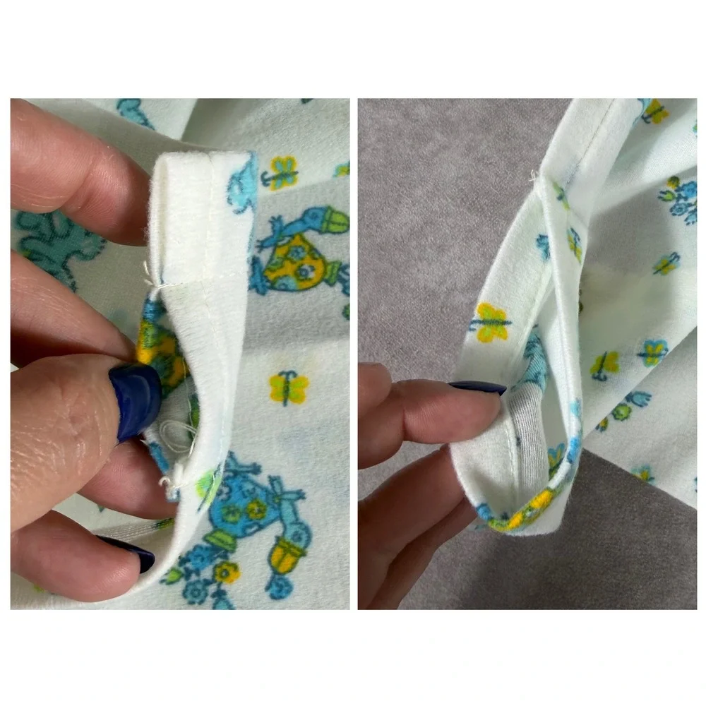 Vtg Baby Nursery Set Bunny Turtle Butterfly 5pc Quilted Pad Curtains Burp Cloth